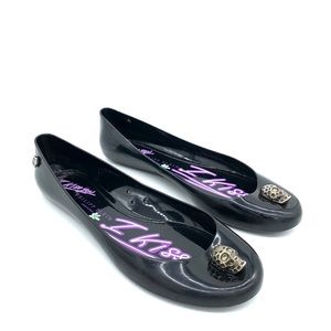Philipp Plein I Kiss You Black Jelly Flats